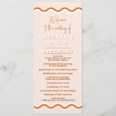 Retro Squiggle Wavy Terracotta Wedding Program Programm (Vorderseite)