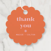 Retro Squiggle Wedding Monogram Classic Round Stic Geschenkanhänger (Rückseite)