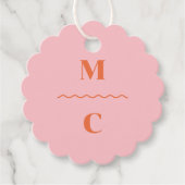 Retro Squiggle Wedding Monogram Classic Round Stic Geschenkanhänger (Vorderseite)