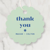 Retro Squiggle Wedding Monogram Geschenkanhänger (Rückseite)