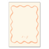 Retro Squiggle Whimsical Quirky Peach Wedding Tischnummer (Rückseite)