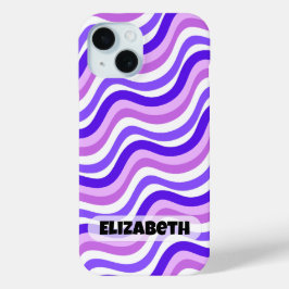 Retro Squiggy Lila Pattern Individuelle Name Case-Mate iPhone Hülle