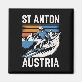 Retro St Anton Austria Ski Resort  Magnet (Vorne)