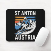 Retro St Anton Österreich Skigebiet  Mousepad (Mit Mouse)