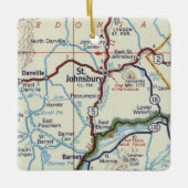 Retro St. Johnsbury Vermont Keramikornament (Vorderseite)