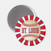 RETRO ST LOUIS BASEBALL MAGNET (Vorderseite/Rückseite)