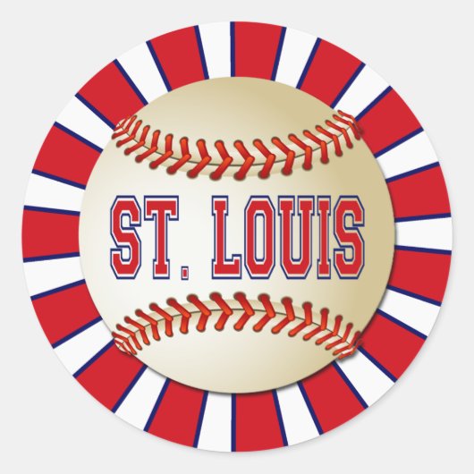 RETRO ST LOUIS BASEBALL RUNDER AUFKLEBER (Vorderseite)