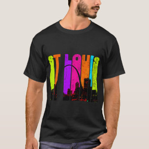 Retro St Louis Missouri Cityscape Skyline T-Shirt