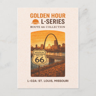 Retro St. Louis Missouri Route 66 Wahrzeichen Kuns Feiertagspostkarte