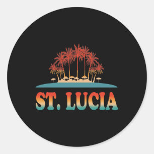 Retro St Lucia Shirt San Lucia Shirt Karibik S Runder Aufkleber