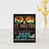Retro St. Maarten Urlaub 2025 Erinnerungen Matchin Karte (Gelbe Blume)