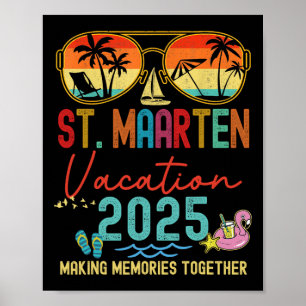 Retro St. Maarten Urlaub 2025 Erinnerungen Matchin Poster