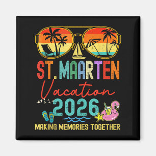 Retro St. Maarten Urlaub 2026 Erinnerungen passend Magnet