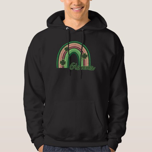 Retro St Patrick s day Glamma  Rainbow Shamrock Pa Hoodie (Vorderseite)