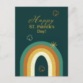 Retro St. Patrick’s Day Regenbogen Postkarte (Vorderseite)