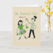 Retro St Patrick Tagesgruß-Karte Karte (Gelbe Blume)