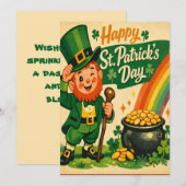 Retro St. Patrick's Day Card Feiertagskarte (Vorne/Hinten)
