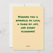 Retro St. Patrick's Day Card Feiertagskarte (Rückseite)