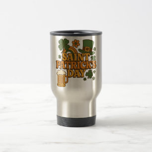 Retro St. Patrick's Day der 1970er Jahre Reisebecher