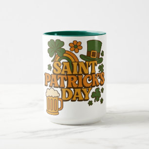 Retro St. Patrick's Day der 1970er Jahre Tasse