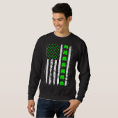 Retro St Patrick's Day Green American Flag S Sweatshirt (Vorne ganz)