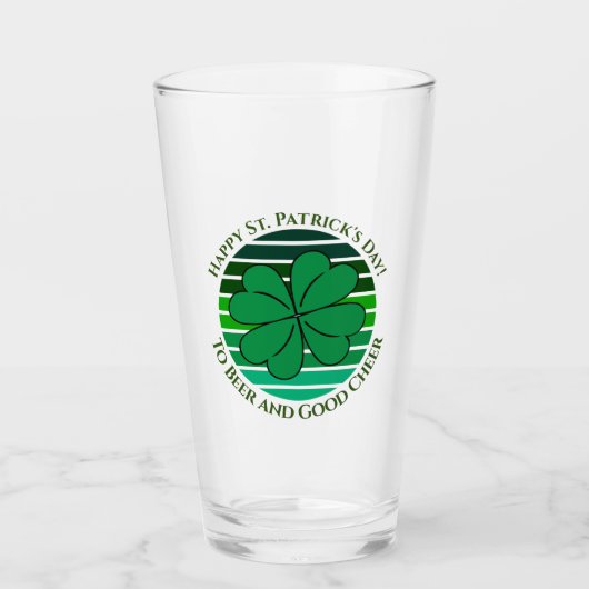 Retro St. Patrick's Day Irish 4 Leaf Clover Glas (Vorderseite)
