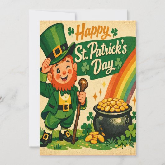 Retro St. Patrick's Day Karte (Vorderseite)