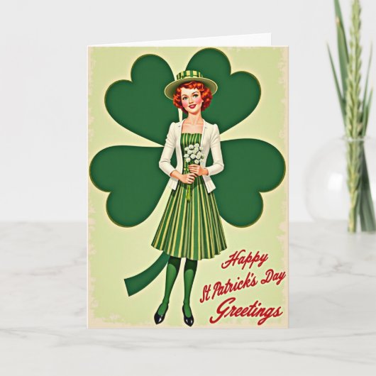 Retro St. Patrick's Day Karte (Vorderseite)