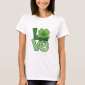 Retro St Patrick's Day Love Clover Green Plaid  T-Shirt (Vorderseite)