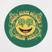 Retro St. Patrick's Day Smiley Gesicht Glücklicher Etiketten (Design 2)