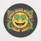 Retro St. Patrick's Day Smiley Gesicht Glücklicher Etiketten (Design 1)