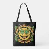 Retro St. Patrick's Day Smiley Gesicht Glücklicher Tasche (Rückseite)