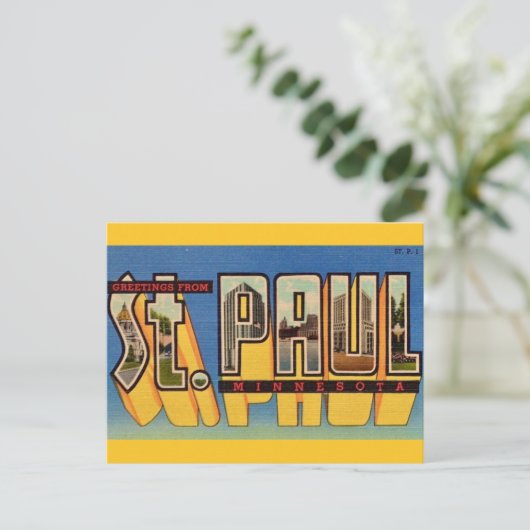 Retro St Paul Minnesota Grüße Postkarte (Stehend Vorderseite)