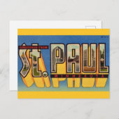 Retro St Paul Minnesota Grüße Postkarte (Vorne/Hinten)