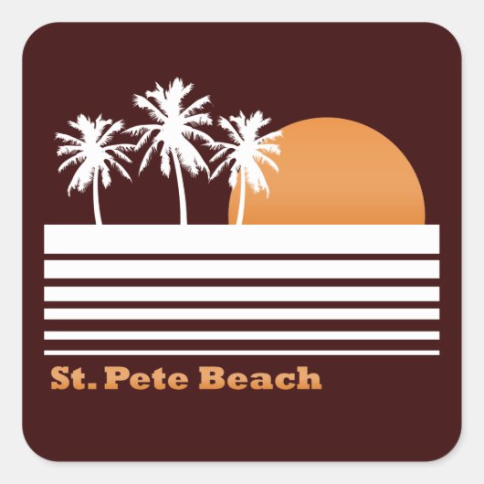 Retro St Pete Beach Aufkleber (Vorderseite)