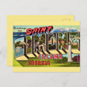 Retro St Simons Island Postkarte (Vorne/Hinten)
