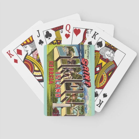 Retro St Simons Island Spielkarten (Rückseite)