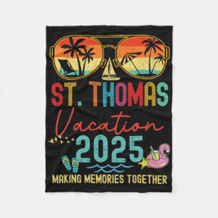 Retro St. Thomas Vacation 2025 Erinnerungen Matchi Fleecedecke