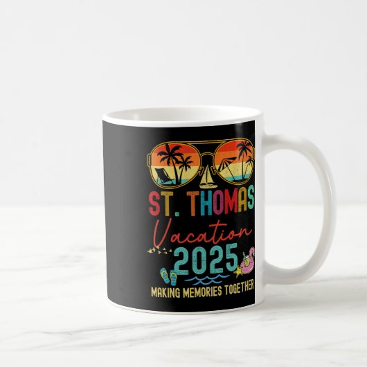Retro St. Thomas Vacation 2025 Erinnerungen Matchi Kaffeetasse (Rechts)