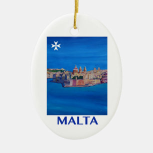 RETRO Stadt PLAKAT Maltas Valletta von KnightsII Keramikornament