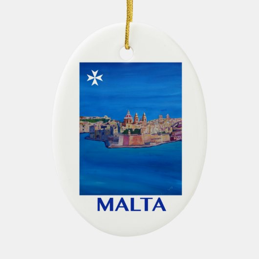 RETRO Stadt PLAKAT Maltas Valletta von KnightsII Keramikornament (Vorne)