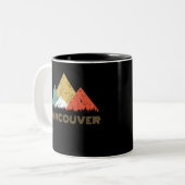 Retro Stadt von Vancouver-Berg Zweifarbige Tasse (Vorderseite Links)