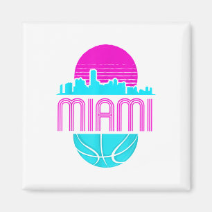 Retro-Stadtbild von Miami Florida Basketball Magnet