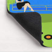 Retro städtische Cartoon-Paare Mousepad (Ecke)