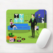 Retro städtische Cartoon-Paare Mousepad (Mit Mouse)