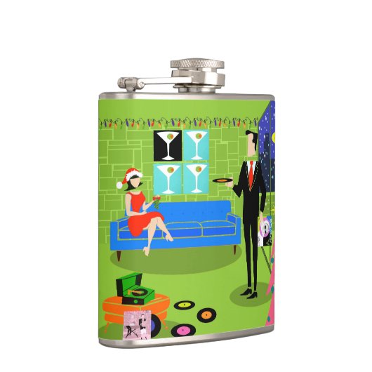 Retro städtische Weihnachtspaar-Flasche Flachmann (Rechts)