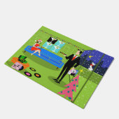 Retro städtische Weihnachtspaar-Tür-Matte Fußmatte (Schrägansicht)