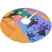 Retro städtischer polyester weihnachtsbaumdecke (Schrägansicht)