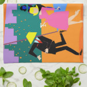 Retro städtisches Dachspitze-Party-Küchen-Tuch Handtuch (Gefaltet)