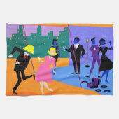 Retro städtisches Dachspitze-Party-Küchen-Tuch Handtuch (Horizontal)